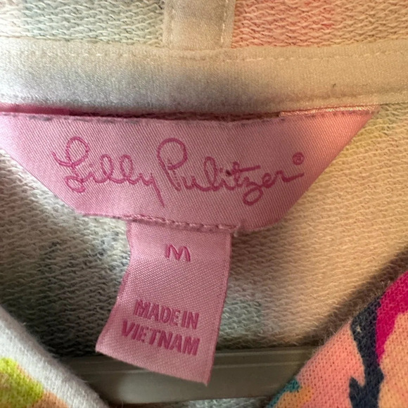 Lilly Pulitzer Women’s Hooded Pullover 1/4  Zip in‎ Pina Colada Medium - Picture 4 of 7